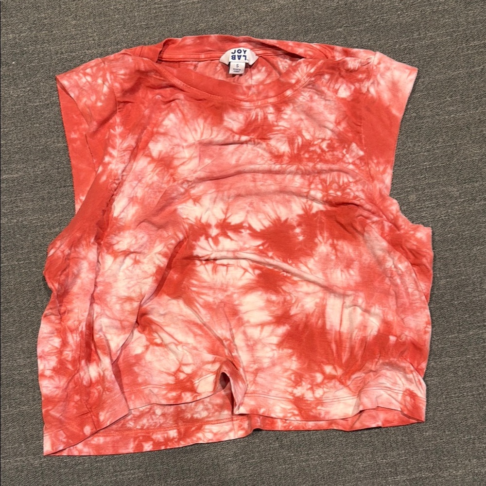 JoyLab Red and White Sleeveless Muscle Tee